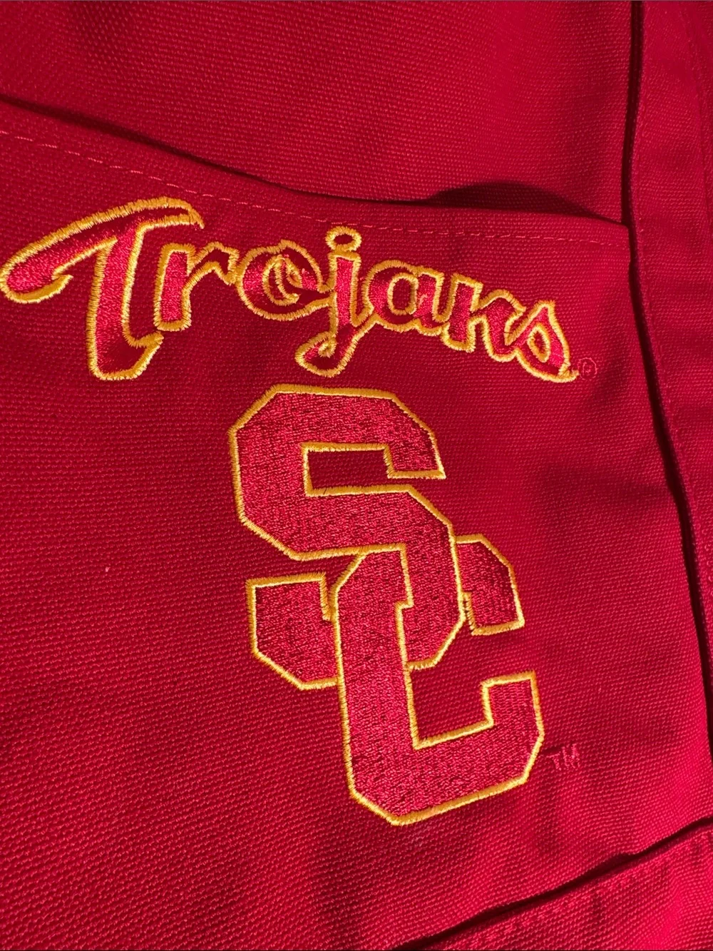 USC Trojans Red Canvas Tote Bag - Embroidered Collegiate Logo